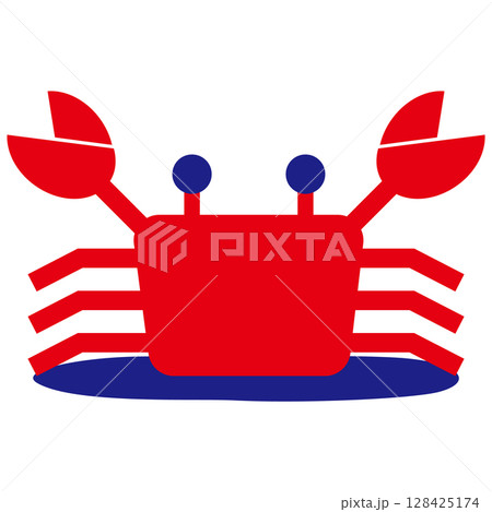 イラスト素材 カニ 影付き イラスト素材 カニ 影付き 128425174