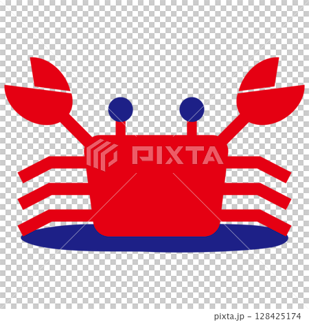 イラスト素材 カニ 影付き イラスト素材 カニ 影付き 128425174