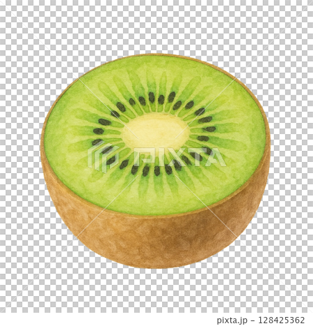 【フルーツ】カットしたキウイのイラスト 128425362