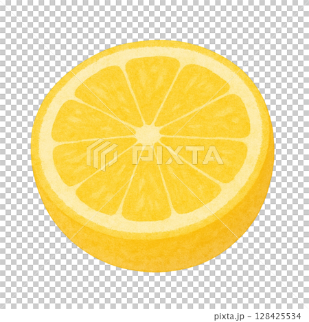 【フルーツ】カットしたレモンのイラスト 128425534