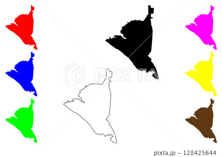 Jiroft city (Islamic Republic of Iran, Persia, IRI, Kerman province) map vector illustration, scribble sketch Jiroft map 128425644