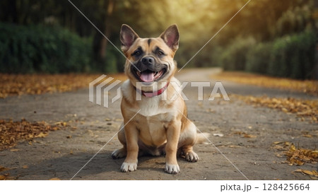 見つめる犬 128425664