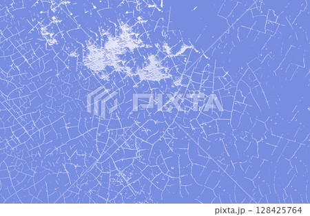Cracked paint texture creating a distressed background in light blue and white 128425764