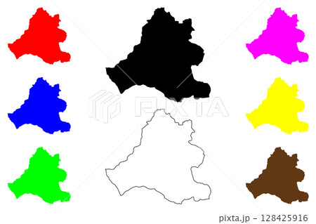 Soran city (Republic of Iraq, Governorate Erbil) map vector illustration, scribble sketch Suran or Diyana map 128425916