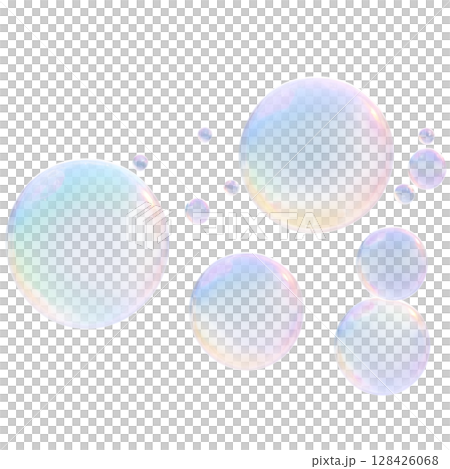 透明背景のシャボン玉 128426068