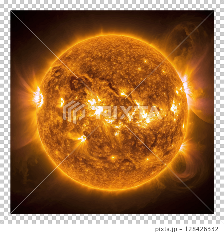 宇宙空間に浮かぶ太陽 128426332