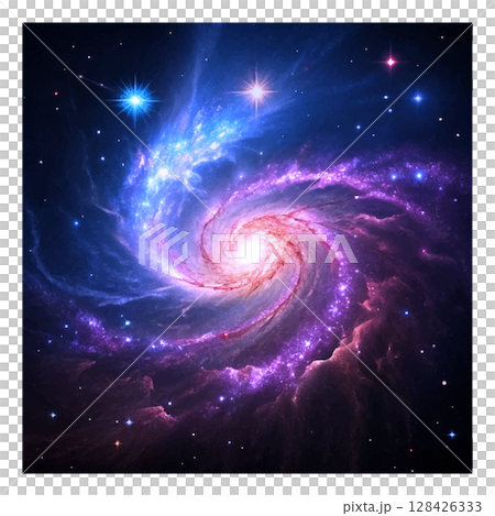 宇宙空間と渦巻銀河 128426333