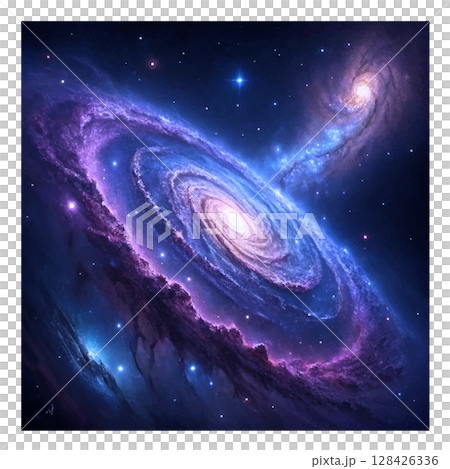 宇宙空間と渦巻銀河 宇宙空間と渦巻銀河 128426336