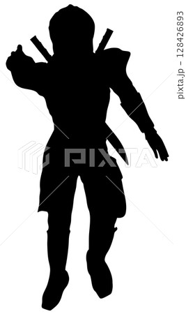 Silhouette of Warrior Holding Sword Silhouette of Warrior Holding Sword 128426893