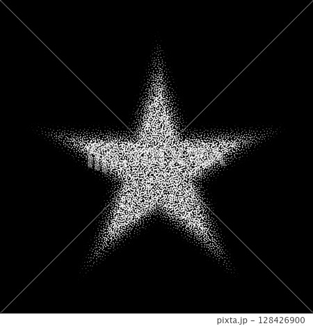 Star made of white stipple dots 128426900