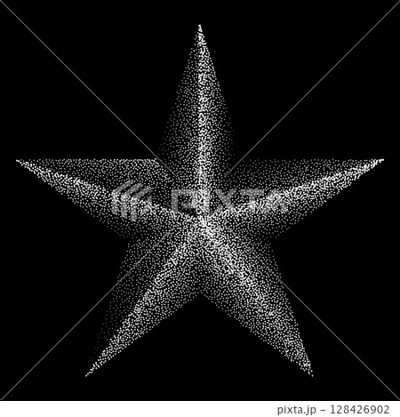 Star made of white stipple dotsのイラスト素材 [128426902] - PIXTA
