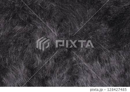 Black fur texture close up 128427485