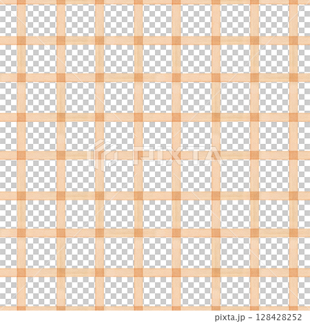 Watercolor beige colored gingham pattern with vertical horizontal stripes isolated background. Hand painted naive interwoven lines ornate for neutral fabric design, tablecloth, home decor print 128428252