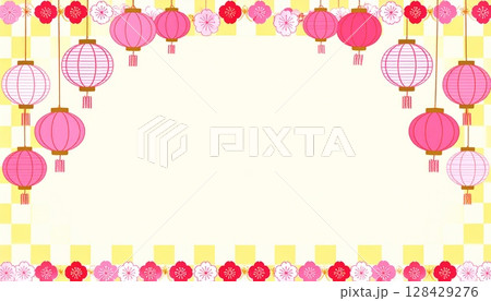 シンプルなちょうちんのフレーム3 128429276