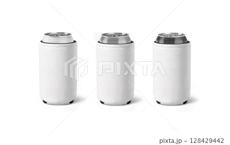 Blank white collapsible koozie with different can mockup, ai generated 128429442