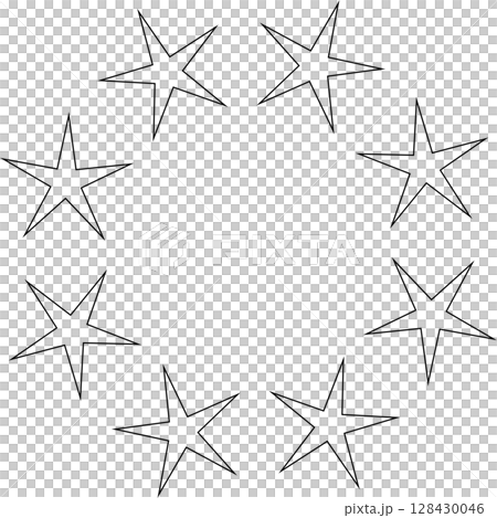 Stars in circle icon. Round star frame template 128430046