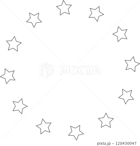 Stars in circle icon. Round star frame template 128430047