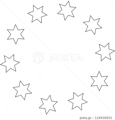 Stars in circle icon. Round star frame template 128430052