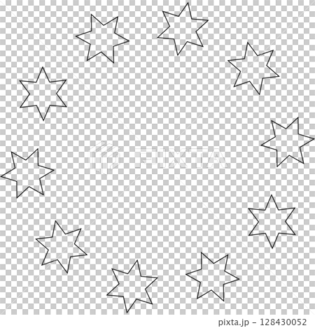 Stars in circle icon. Round star frame template 128430052