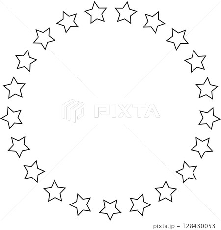 Stars in circle icon. Round star frame template 128430053