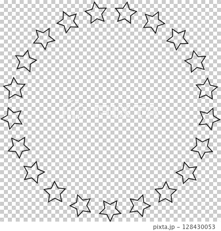 Stars in circle icon. Round star frame template 128430053