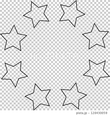 Stars in circle icon. Round star frame template 128430059