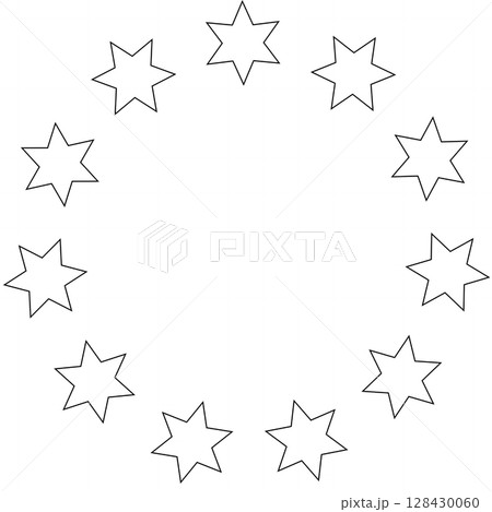 Stars in circle icon. Round star frame template Stars in circle icon. Round star frame template 128430060