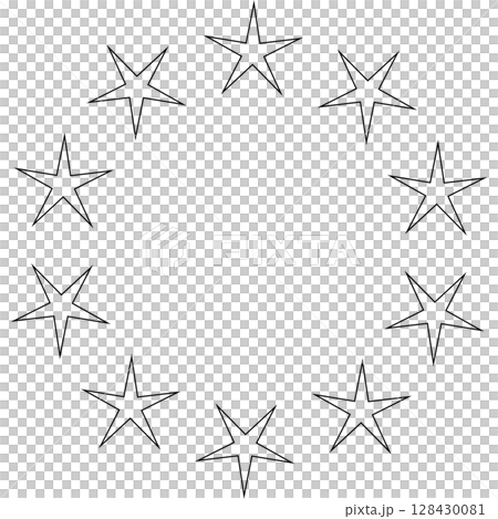 Stars in circle icon. Round star frame template 128430081