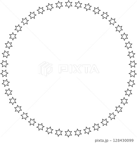 Stars in circle icon. Round star frame template 128430099