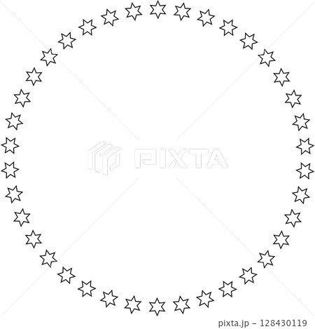 Stars in circle icon. Round star frame template 128430119