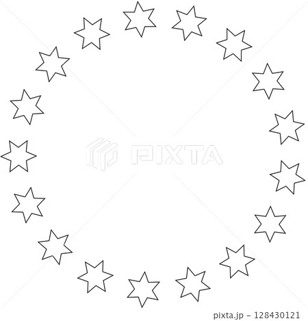 Stars in circle icon. Round star frame template 128430121