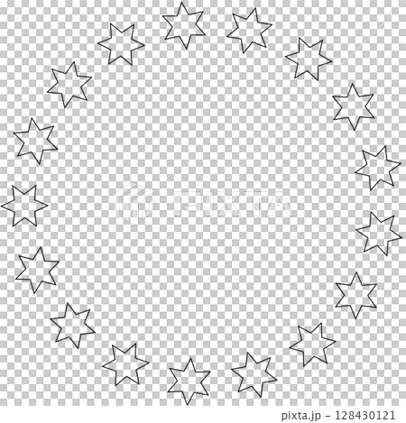 Stars in circle icon. Round star frame template 128430121