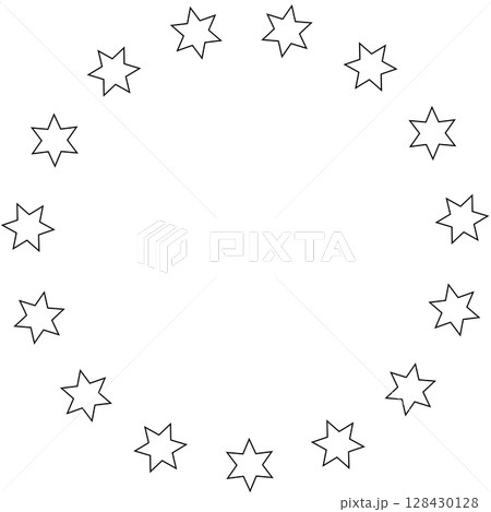 Stars in circle icon. Round star frame template 128430128