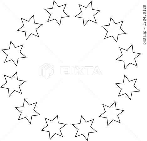 Stars in circle icon. Round star frame template 128430129