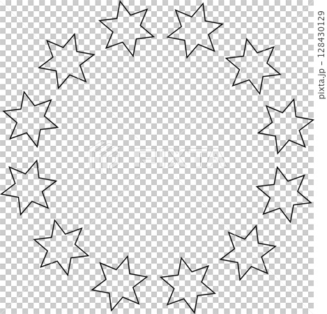Stars in circle icon. Round star frame template 128430129