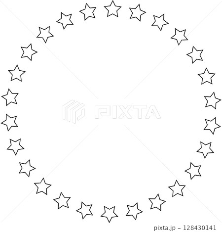 Stars in circle icon. Round star frame template 128430141
