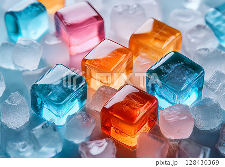 Colorful Ice Cubes 128430369
