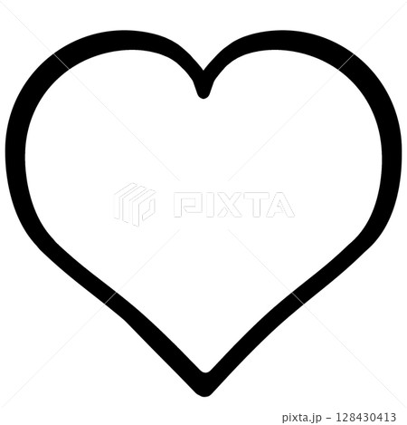 シンプルな黒いハートマークのシルエットイラスト 128430413