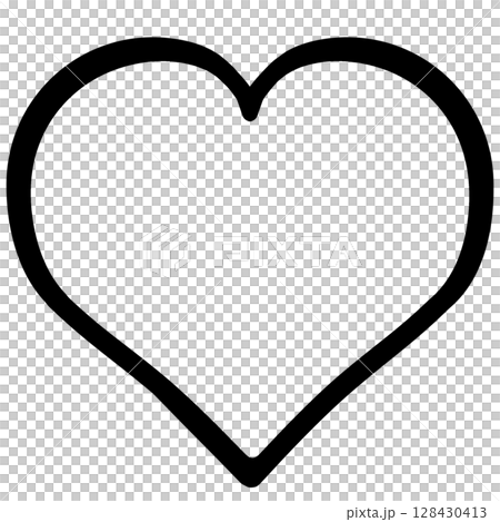 簡單的黑色心臟符號輪廓圖 128430413