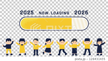 Annual roadmap with progress bar: 2025-2026 Illustration | Vector background material Eye-catching 128431435