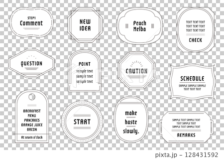 Frame Simple Variation Set Illustration Vector Line Drawing Line Decoration Enclosure Decoration 128431592