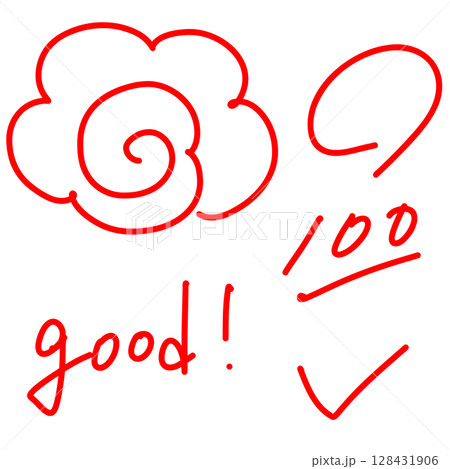 手書きはなまるイラストセット 128431906