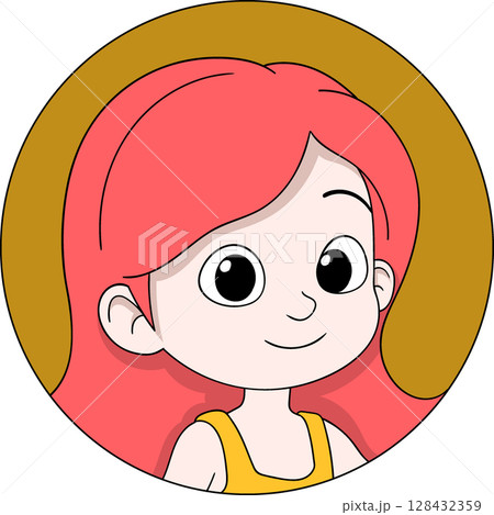 Cartoon Red Haired Girl Avatar Icon for Social Media Profile Cartoon Red Haired Girl Avatar Icon for Social Media Profile 128432359