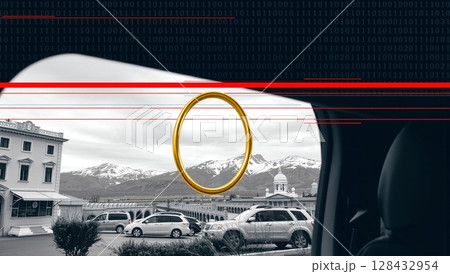 Surreal view from car window. 128432954