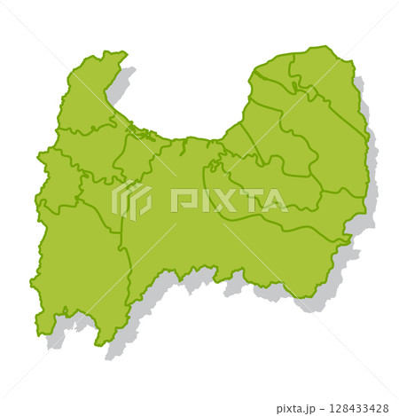 富山　日本　地図　シルエット　アイコン 128433428