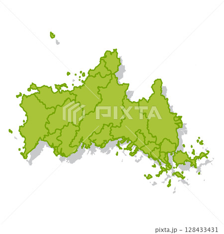 山口　日本　地図　シルエット　アイコン 128433431