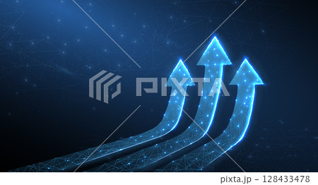 Increase arrows isolated on abstracts background. Business success, financial chart, upward trend. Increase arrows isolated on abstracts background. Business success, financial chart, upward trend. 128433478