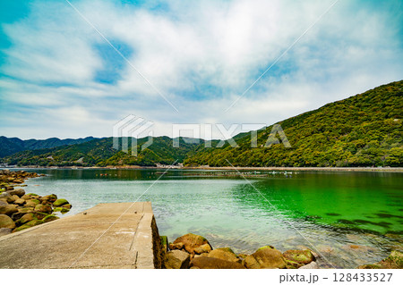 三重県熊野市　楯ヶ崎の柱状節理 128433527