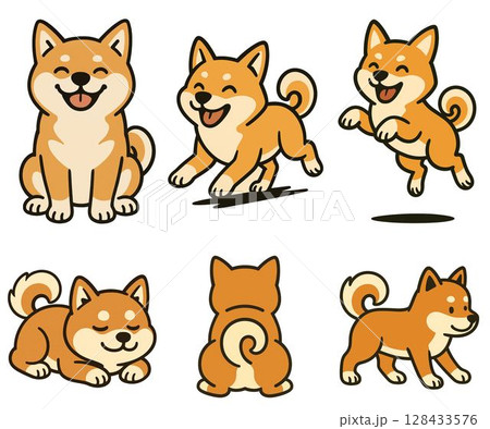 柴犬のポーズ 柴犬のポーズ 128433576