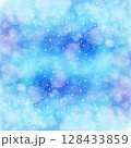水色の水彩の玉ボケ背景 128433859